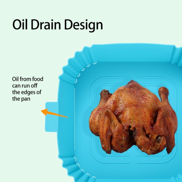 INF Silikoneskål til Air Fryer 16,5x19,5 cm Blå