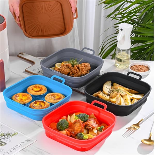 INF Taitettava neliö Air Fryer silikonimuotti 17,5 cm 2 kpl