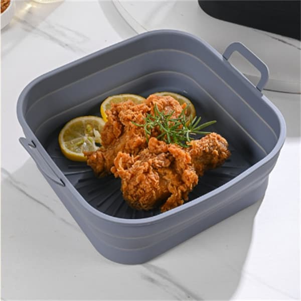 INF Sammenleggbar firkantet Air Fryer silikonform 17,5 cm 2-pak