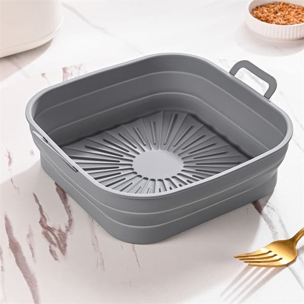 INF Taitettava neliö Air Fryer silikonimuotti 17,5 cm 2 kpl Harmaa