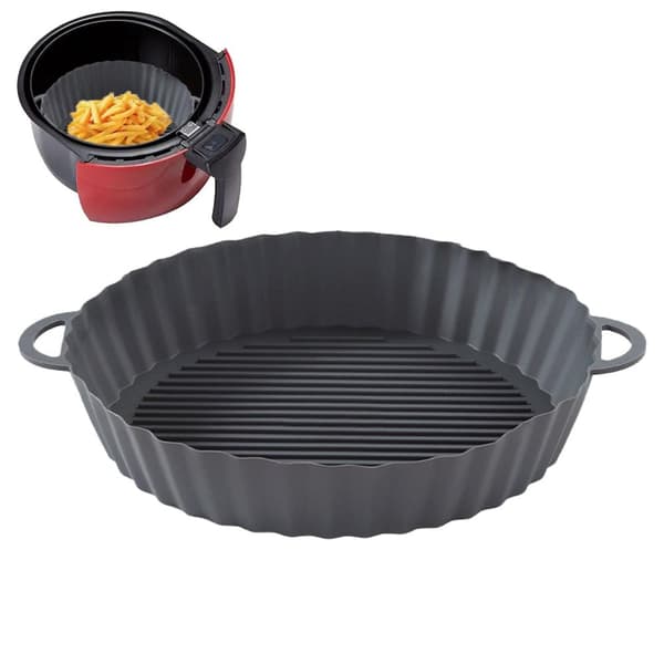 Silikonskål för fritös botten diameter 18,5 cm Svart