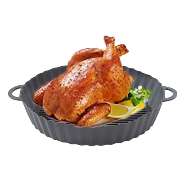 Silikonskål för fritös botten diameter 18,5 cm Svart