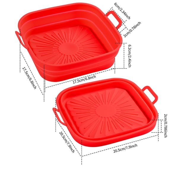 INF Sammenleggbar firkantet Air Fryer silikonform 17,5 cm