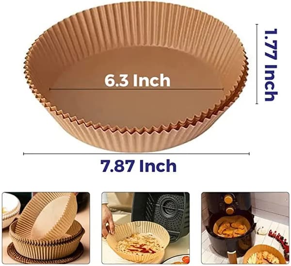 100st Non-stick pappersformar för varmluftsfritös