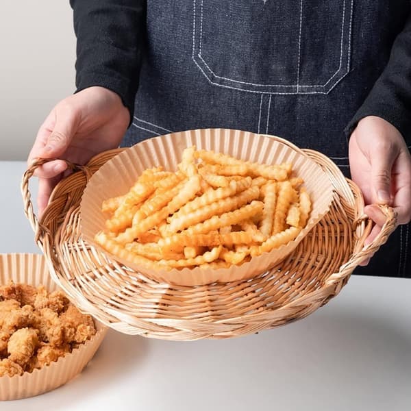 50st 16x4,5 cm Air Fryer Bakplåtspapper Ark Formar Runda Engångspapper