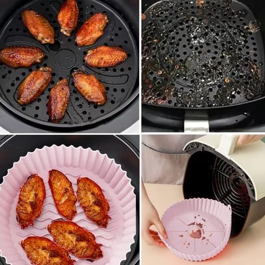 Pyöreä silikoninen leivinpannu ilmakeittimeen, silikoninen leivinpannu ilmakeittimeen