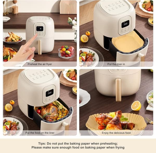 100-pak Pergamentpapir Airfryer 16cm - Medium