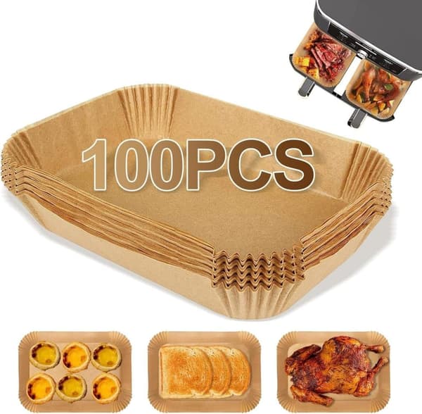 Lollanda 100-pak non-stick bagepapir til Airfryer – varmebestandigt og praktisk