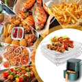 Miniatyrbillede 5 af 8: Lollanda 3-pak Air Fryer Rack Airfryer Kurv Bakke Rustfrit Stål Til Airfryer - Firkantet / Rund / Aflang