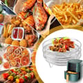Miniatyrbillede 4 af 7: Lollanda 3-pak Air Fryer Rack Airfryer Kurv Bakke Rustfrit Stål Til Airfryer - Firkantet / Rund / Aflang