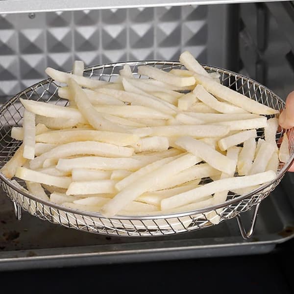 Lollanda 3-pak Air Fryer Rack Airfryer Kurv Bakke Rustfrit Stål Til Airfryer - Firkantet / Rund / Aflang