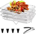 Miniatyrbillede 1 af 8: Lollanda 3-pak Air Fryer Rack Airfryer Kurv Bakke Rustfrit Stål Til Airfryer - Firkantet / Rund / Aflang