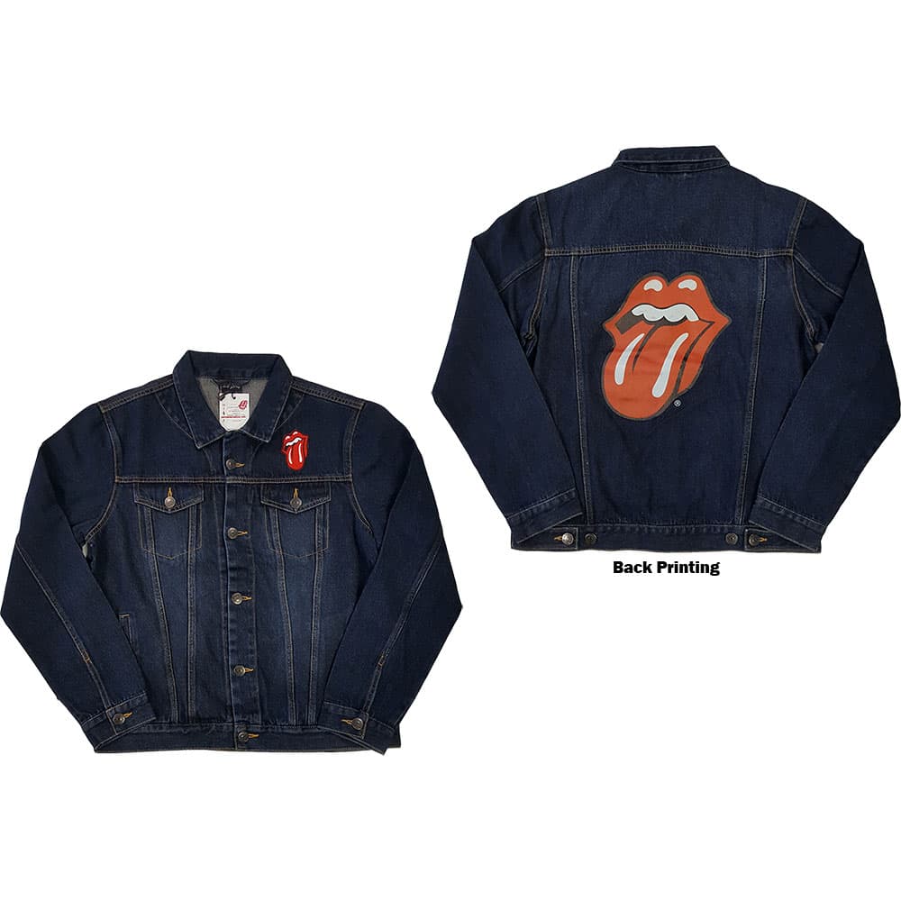 The Rolling Stones Unisex Denimjakke: Classic Tongue (Back Print) (XX-Large)