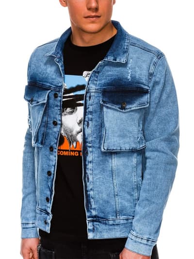 Men's mid-season jeans jacket C403 - light jeans