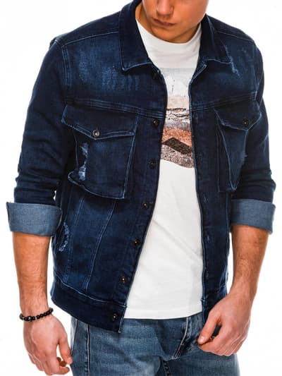 Men's mid-season jeans jacket C403 - jeans