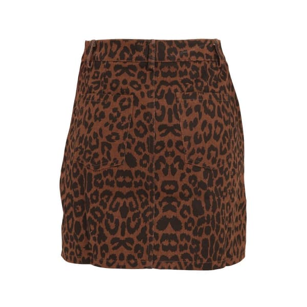 Girls On Film Womens/Ladies Ronnie Leopard Denim Skirt