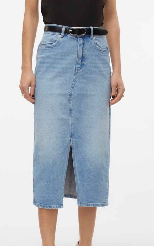 Vero Moda - vmVeri HR Calf Denim Skirt