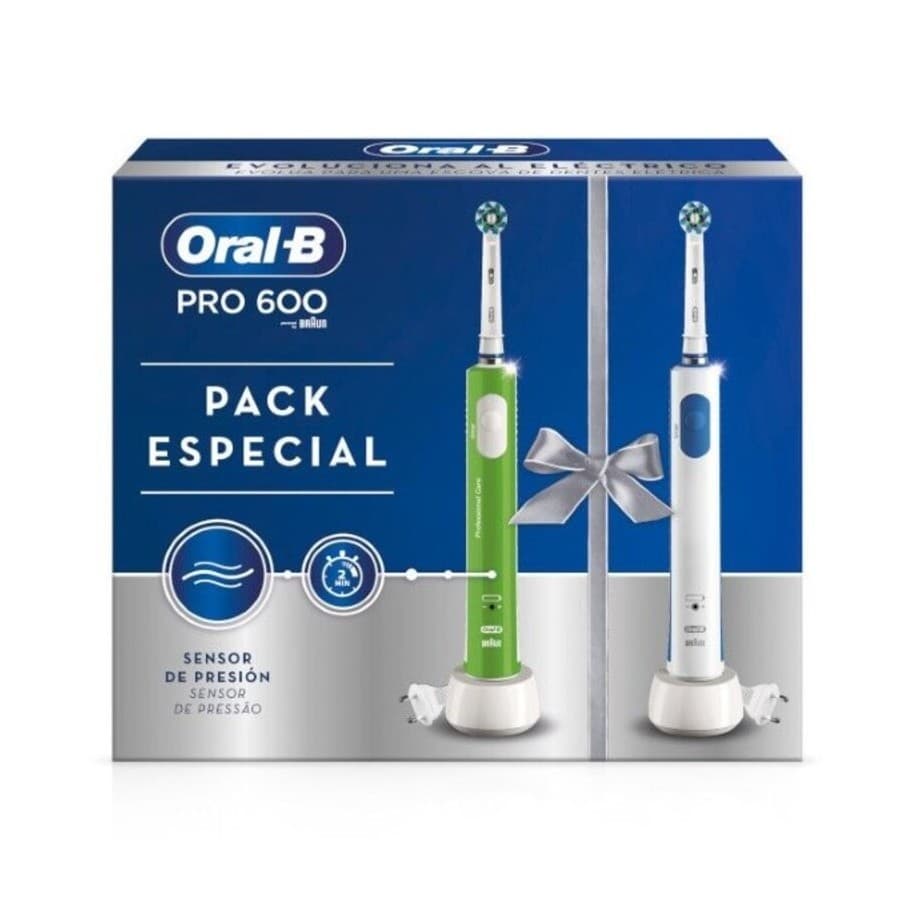 Elektrisk tandbørste Oral-B PRO600 3D Grøn Orange Genopladeligt batteri