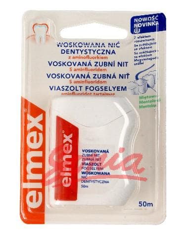 Elmex waxed dental floss to mint 1szt-50m