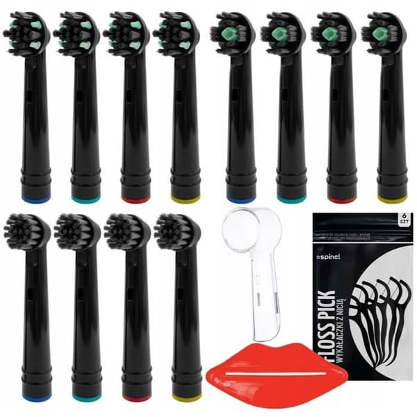 Ersättningsspets Floss x4 3D Vit x4 Precision x4 svart + bonus + skyddskåpa.
