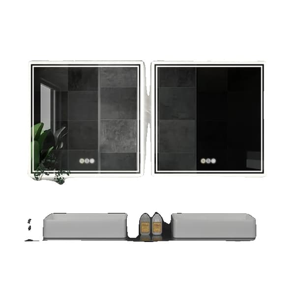 Badrumsspegel, Smart bakgrundsbelysning, Anti-imma funktion, 70cm (28 tum)