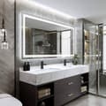 Miniatyrbild 2 av 2: LED Badrumsspegel med Anti-Beslag, Dimbara Lampor, Smart Touch, 48"x24",Silver