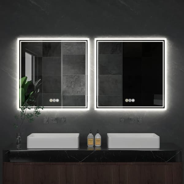 LED-Oplyst Badeværelsesspejl, Berøringssensor, Justerbar Lysstyrke,70 cm (28 tommer)