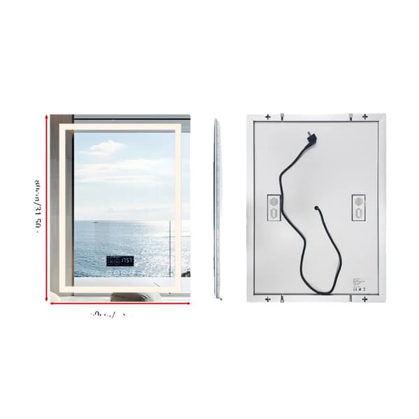 LED Badeværelsesspejl, Bluetooth Højttaler, Anti-Dug Funktion,60x80cm