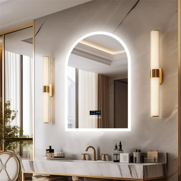 LED Badrumsspegel, Dimbar Belysning, Antimoln Funktion, Smart Tidsvisning