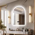 Miniatyrbild 4 av 4: LED Badrumsspegel, Dimbar Belysning, Antimoln Funktion, Smart Tidsvisning
