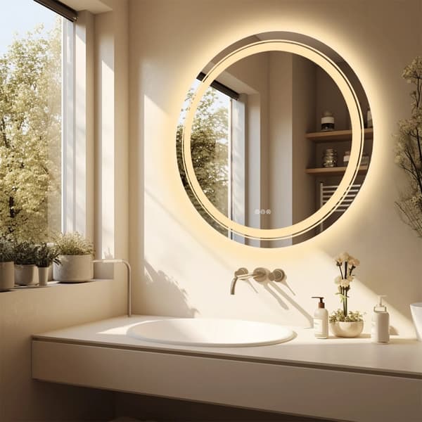 LED-belyst badrumsspegel, modern design, touchsensor-kontroll,32 tum