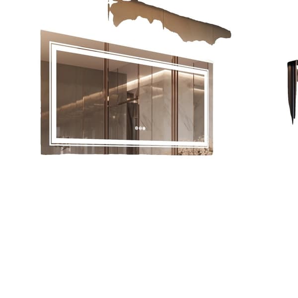 Badeværelsesspejl, LED-sminkebord, Dæmpbar, Anti-Dug,48x24 tommer