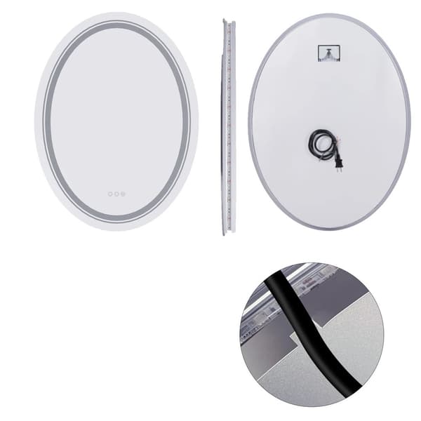 Oval LED-badrumsspegel, touchsensor, anti-dim-funktion,70x50cm 27.56x19.7tum
