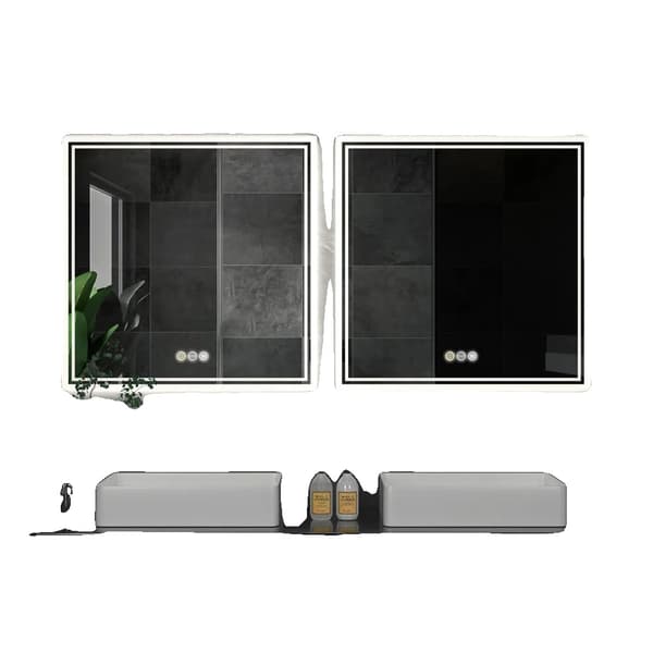 LED-belyst badrumsspegel, touchsensor, justerbar ljusstyrka,70 cm (28 tum)