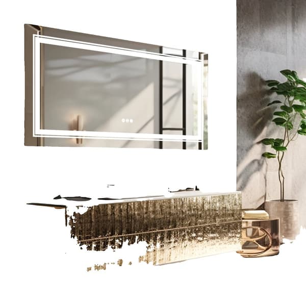 Kylpyhuoneen peili, LED-meikkipeili, himmennettävä, huurtumaton,42x20 tuumaa