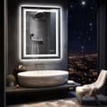 Miniatyrbillede 2 af 2: LED Badeværelsesspejl, Anti-Dug, Berøringsfølsom, Bagbelyst 24x32 Tommer,Sølv