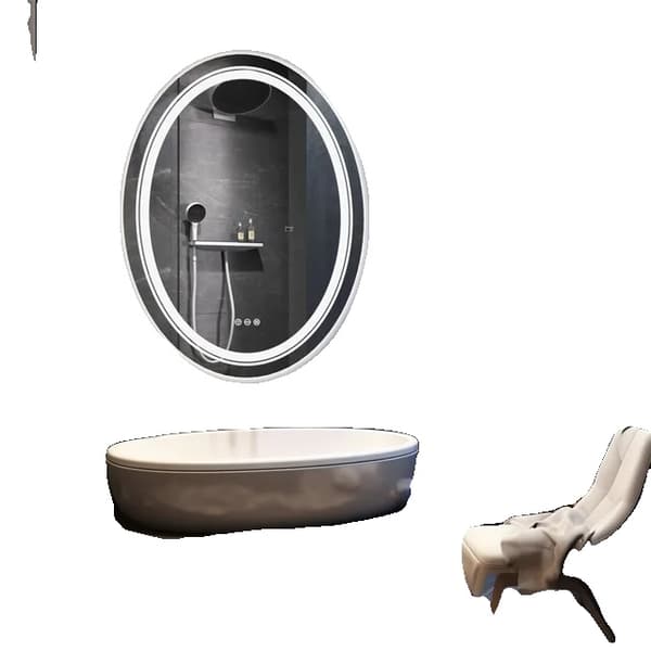 Badrumsspegel, LED-belysning, Anti-imma, 24x32 tum