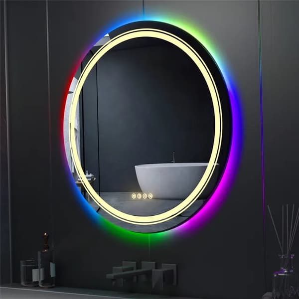 Kylpyhuoneen peili, LED-valo, RGB-värilliset taustavalot, 60cm (24 tuumaa)