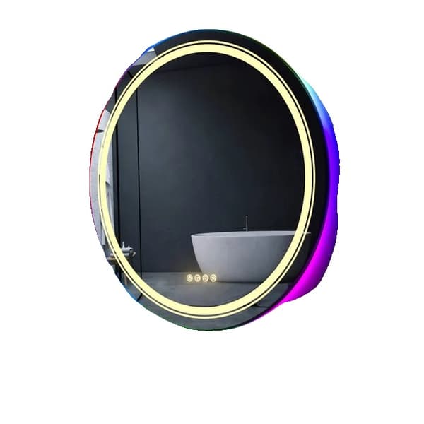 Kylpyhuoneen peili, LED-valo, RGB-värilliset taustavalot, 60cm (24 tuumaa)