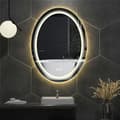 Miniatyrbild 2 av 2: LED Oval Badrumsspegel, Dubbelbelyst, Anti-imma, 50x70cm (20x28 tum)