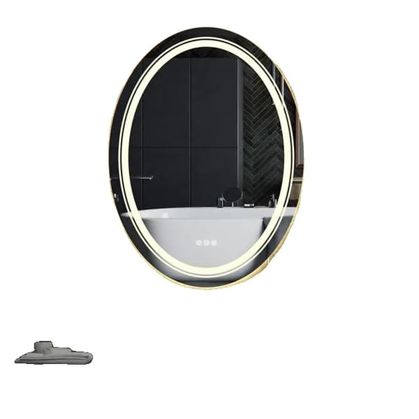 LED Oval Badrumsspegel, Dubbelbelyst, Anti-imma, 50x70cm (20x28 tum)