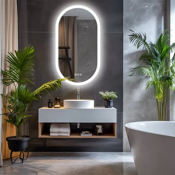 Smart LED Badrumsspegel, Bakbelyst Design, Anti-imma Funktion, 20x32 tum