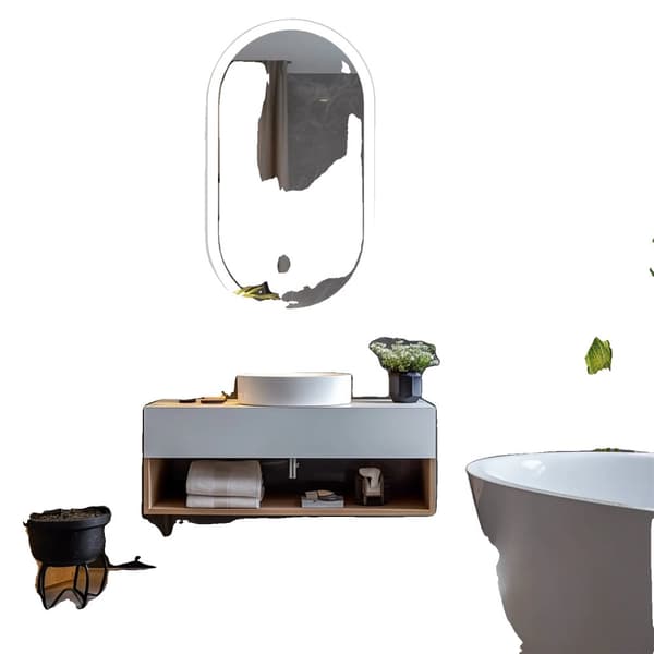 Smart LED Badrumsspegel, Bakbelyst Design, Anti-imma Funktion, 20x32 tum