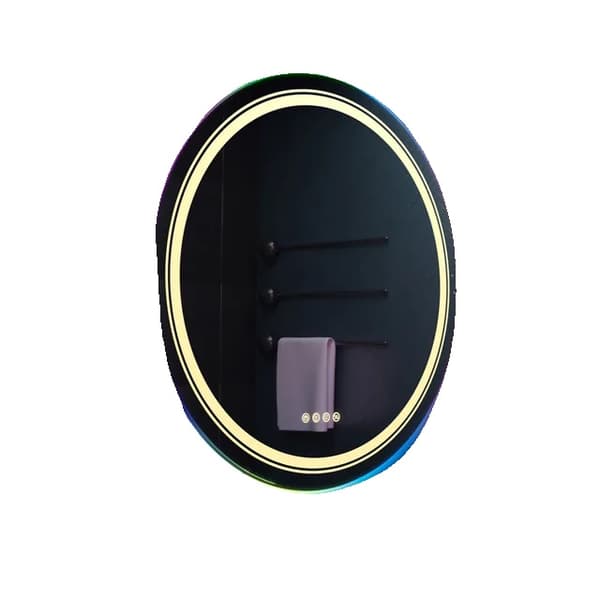 Badrumsspegel med ljus, RGB LED-belysning, Anti-imma-teknik, 24x32 tum