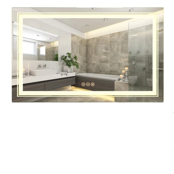 LED-kylpyhuonepeili 40"x24", huurtumaton, himmennettävä muistitoiminnolla,Vaaleanharmaa