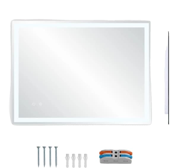 LED-kylpyhuonepeili, huurtumaton ajanäytöllä, himmennettävä taustavalo 3000K-6000K,Tly neliö 80x60cm