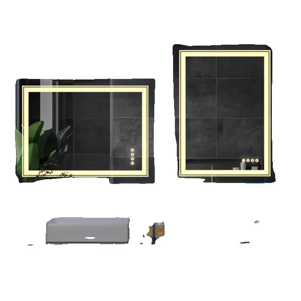 LED Badrumsspegel, Vattentät, Flerfärgade Ljus, 70x90cm (28x36 tum)