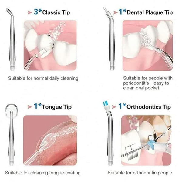 Dental Water Flosser Professionell oral irrigator Portable Floss Cleaner Friskare Tänder Vitare Rengöringsmedel