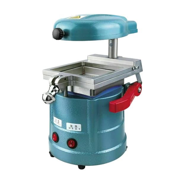 Dental vakuumformningsmaskine, 800W motorkraft, 600W varmeeffekt, justerbare indstillinger,Blå