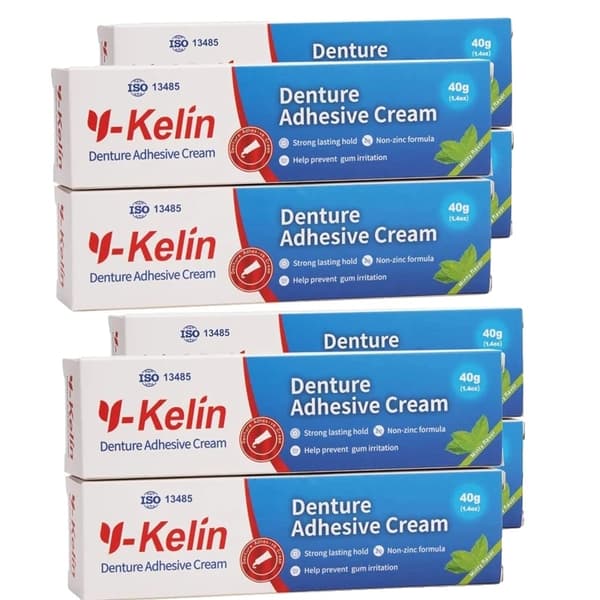 Ikke-zink tandprotese klæbemiddel creme, stærkt hold, 40g, 12 pakke,12 pakke